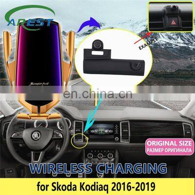 Car Mobile Phone Holder for Skoda Kodiaq 2016 2017 2018 2019 Telephone Bracket Support Car Accessories for iPhone XiaoMi Samsung