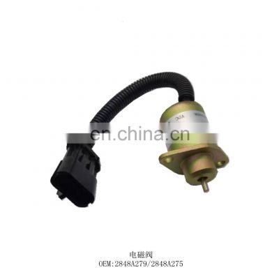 2848A279 2848A275 Excavator solenoid valve for electric parts  fuel Shut Off /stop Solenoid valve