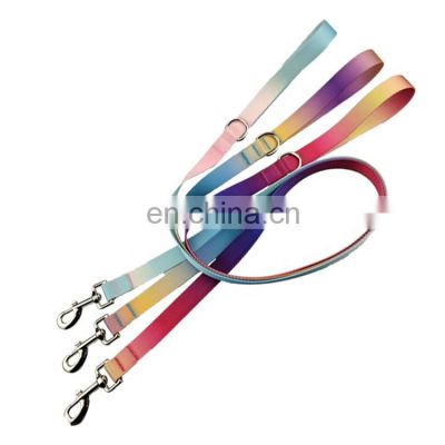 2021 hot selling durable gradient color quick release dog leash dog walking leash