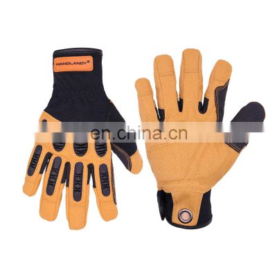 HANDLANDY Vibration-Resistant Impact Mechanic Work Gloves Construction Site Tactical Cycling Gloves