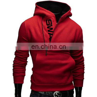 Manufacturer customized men's S-5XL casual sports side zipper casual transportation hooded sweater plus size pullover
