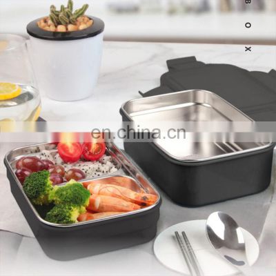 2021 Eco Friendly Korean Insulated Plastic Metal Stainless Steel Bento Kids Lunch Box