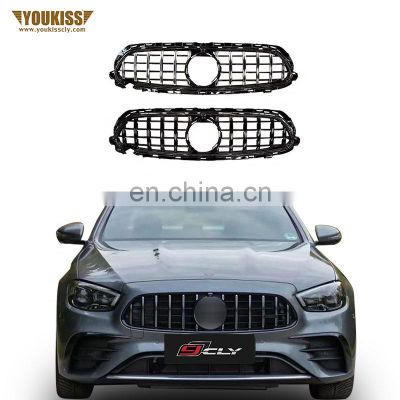 Genuine Auto Grille For Benz 2020+ E Class W213 Facelift GT AMG Grill GTR Chrome Silver Black Grilles