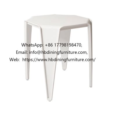One-piece all-plastic white stool