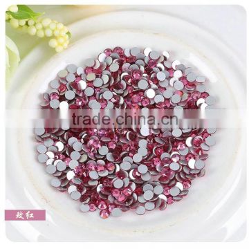 SS12 3.0mm Red Roseo flat rhinestone for crafts, diamante stone hot fix rhinestone for decoration