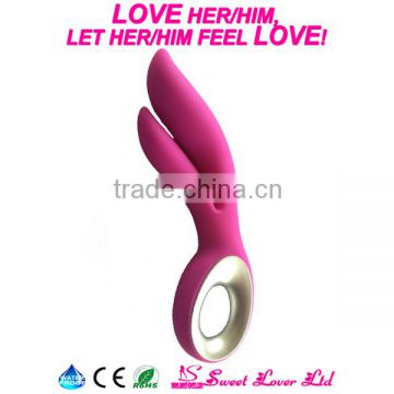 New style sex tools sex products on sale two strong motor silicone USB rechargeable long internal vibrator waterproof sex toy