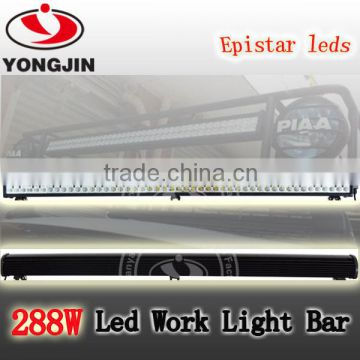Top quality 288W led light bar 12 volt work lamp bright led 24v for SUV car accessories jeep wrangle