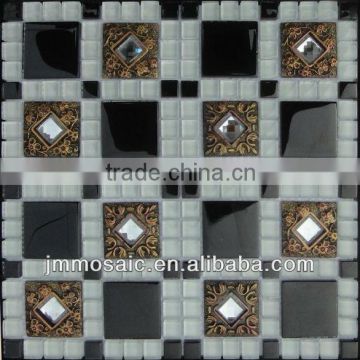 Luxuriours Mosaic, Resin Mix Glass Mosaic 8MM Thicness