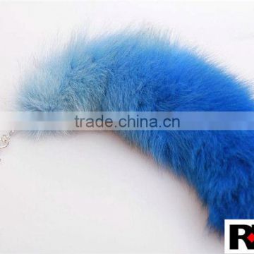Fashion Dyed 100% Genuine Fox Tail Fur Accessory for E-bike keychain ornament