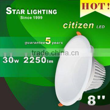 Good quality Aluminum 30W 8 inch round COB LED downlight