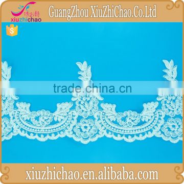 X10167(7458) manufacturer design polyester wedding dress lace trim with cording