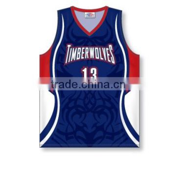 100% Polyester Custom Sublimated V-Neck Timberland Pro Cut Basketball Jersey / Shirt