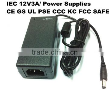 Good quality 12V 3Amp switching power adapter