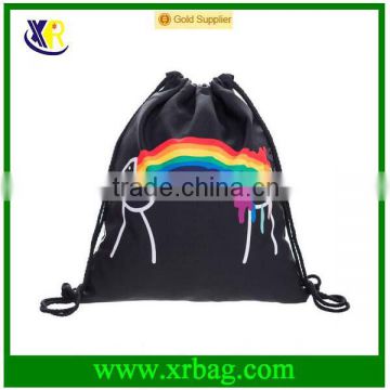 Women Mochila Man Gym bags Travel Backpack Rainbow Printing Drawstring Gym Sack Bag