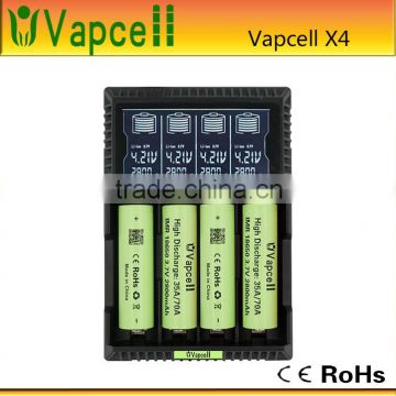 Vapcell Hot selling charger popular 4 bay charger Samusng 25R 18650 battery charger