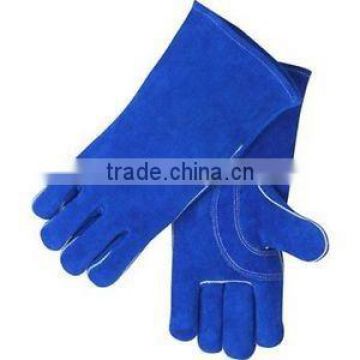 Blue cowhide split leather Welding glove