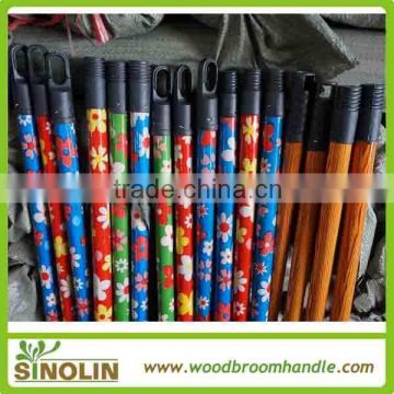 120cm Household cleaning pvc coated wooden broom pole in china