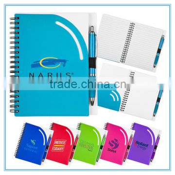 2017 Custom Printing A4 A5 Hot Selling PP Cover Spiral Notebook/ Journals With pen