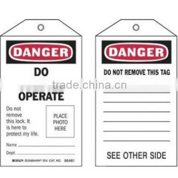 PVC safety tag BDS-P8605