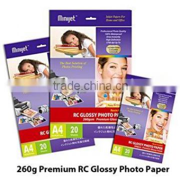High glossy Inkjet Photo paper Professional Premium Grade(RC-base) 260GSM