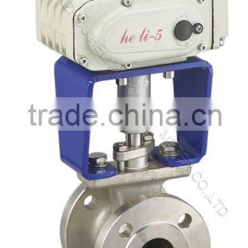 Flange Electric V-ball valve with CE