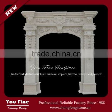 Natural White Marble Carving Door Surround For Sale