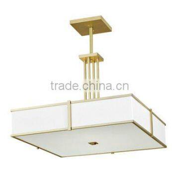 UL & CUL Listed Square Pendant Light in Satin Brass