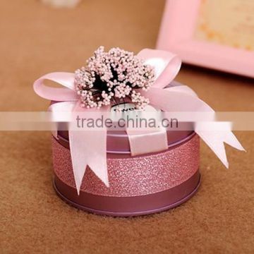 Beautiful More Colors Round Tinplate Candy Wedding Packing Box