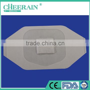 Medical disposable transparent waterproof wound dressing with frame with pad