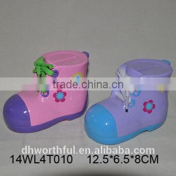 High quality ceramic money box in shoe shape