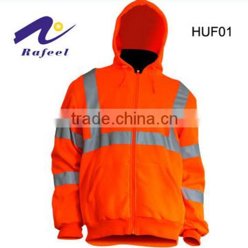 high visibility orange hooded sweatshirt