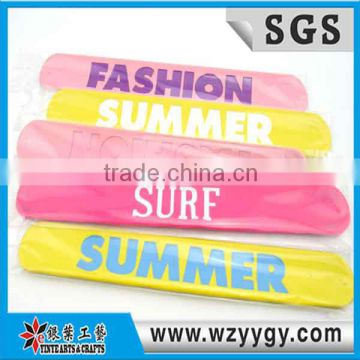 Colorful silicone slap band with debossed logo
