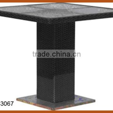 Cube Rattan Bar Table With Tempered Glass