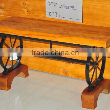 Wrought Iron leg with solid wood top table(XY140103)