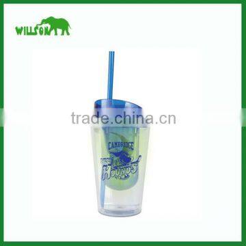good quality translucent acrylic drinking tumbler with straw