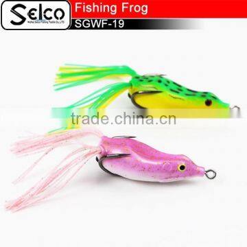SGWF-19 artifical plastic floating soft frog resin skirts, 50mm/11g, VMC hook
