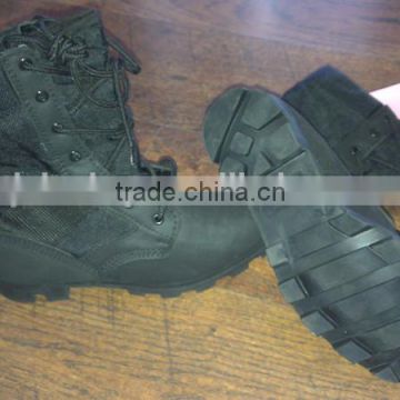 Black split suede army boots