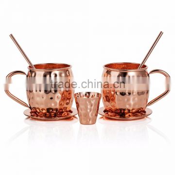 High quality Moscow mule mug 100% copper set of 2