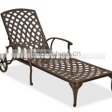 Sigma outdoor chaise lounge cast aluminum sun lounger