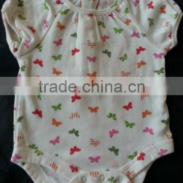 Plain Butterfly Baby Girl Bodysuits Cotton Rompers