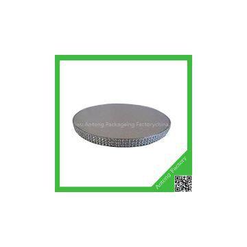 Silver round shape cake bases boards with diamond