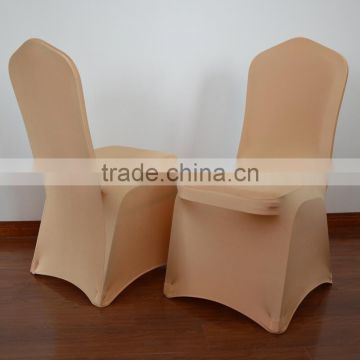 Gold shiny spandex banquet chair cover for sale
