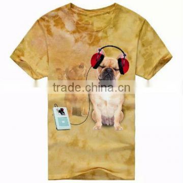 Polyester full printed short sleeve fitness sublimation 3d shirt, printed 3d design t-shirt wholesales
