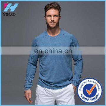 Yihao Trade Assurance Man Custom Sports Gym Wear Blank Long Sleeve Relaxed Tee T shirt 2015