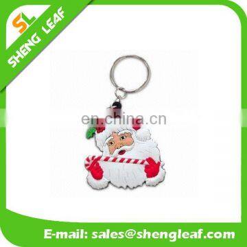 Customize Santa Claus shape pvc soft rubber keychains