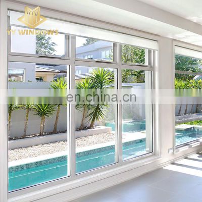 Australia standard modern aluminum double glazed awning window with fixed panel