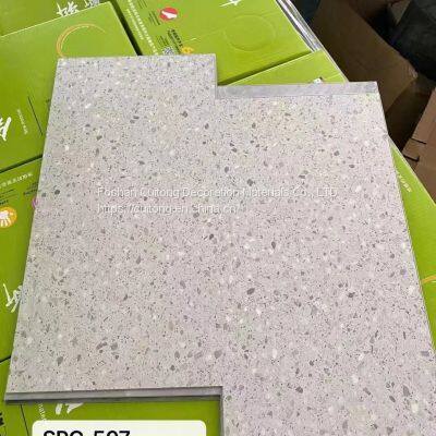 Grey cement grain SPC floor industry to do old clip plastic floor imitation grinding stone marble plastic floor 4.5mm
