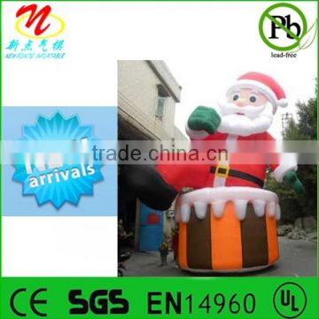 Holiday season airblown inflatable Santa Claus with 1 foot in tub, christmas inflatables