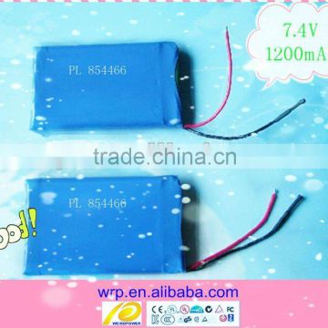 7.4V1200mAh lithium battery pack for camera, projector, interphone, electric gift products etc.