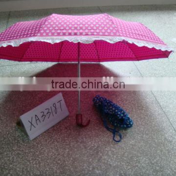 3 fold full body umbrella for sale with lace